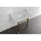 Kingston Brass 36 Carrara Marble Console Sink with Stainless Steel Legs, Marble WhiteBrushed Brass LMS36MOQ7 - alternate 3